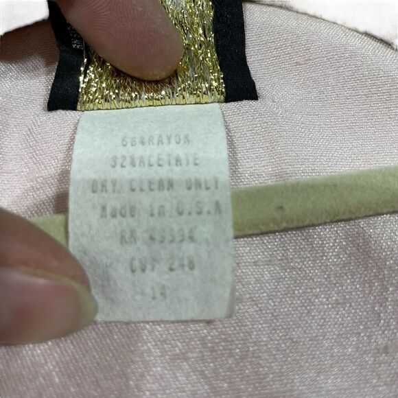 R&M Richards Evening Jacket Women 14 Pink Sparkle Artwear Grandmacore 90s - Picture 4 of 14